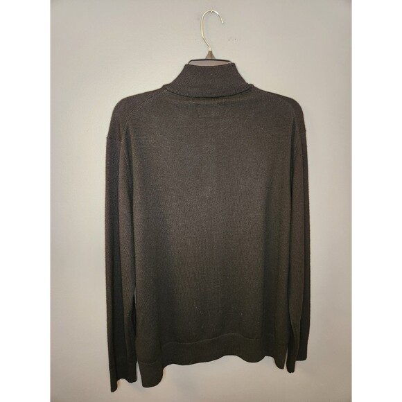 UNTUCKit Sweater Men's L Black‎ 1/4 Zip 100% Extra Fine Merino Wool Belguardo - Picture 3 of 6